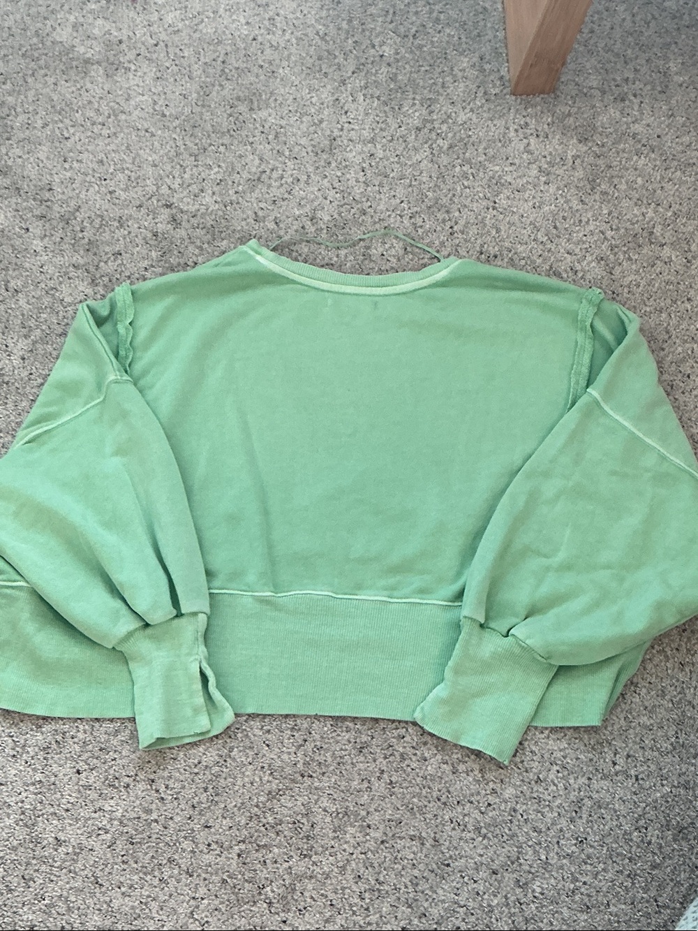 We the Free by Free People Cropped Camden Sweatshirt ~ Green - Picture 9 of 10